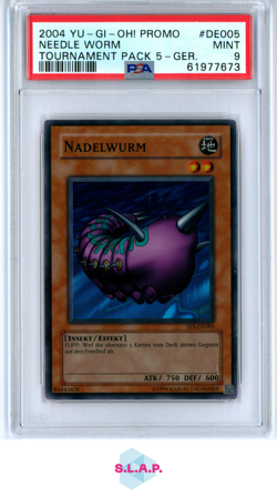NEEDLE WORM TOURNAMENT PACK 5-GER. YU-GI-OH! PRM 2004 DE005 PSA 9 - Image 1