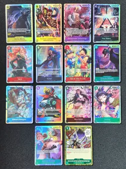 One Piece Secret Rare Trading Card Lot (14 Cards) OP07, OP10, OP12, OP13, OP14! - Image 1