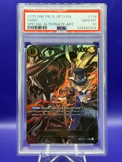 One Piece Sabo OP07-118 SP SPECIAL ALT ART PSA 10 Carrying On His Will - Image 1