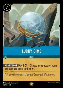 1x Lucky Dime - 165/204 - Legendary - Cold Foil NM-Mint Disney Lorcana: Into the - Image 1