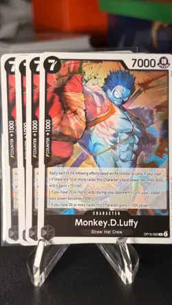 4X Monkey D Luffy R OP15-092 Adventure of God's Island One Piece OP15 PLAYSET - Image 1