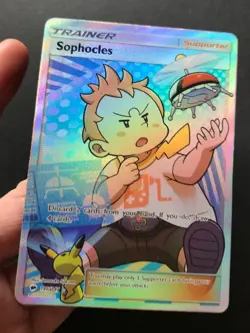 Sophocles 146/147 Burning Shadows SM FULL ART Trainer HOLO RARE Pokemon Card LP - Image 3