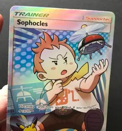 Sophocles 146/147 Burning Shadows SM FULL ART Trainer HOLO RARE Pokemon Card LP - Image 4