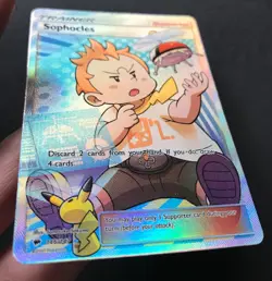 Sophocles 146/147 Burning Shadows SM FULL ART Trainer HOLO RARE Pokemon Card LP - Image 5