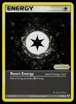 Pokemon Card - React Energy Legend Maker 82/92 Reverse Holo Uncommon Stamped - Image 1