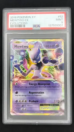Mewtwo EX 52/108 - XY Evolutions - Graded PSA 9 MINT Pokemon Card - Image 1