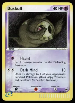 Duskull 62/100 Common Reverse Holo Sandstorm Pokemon Card - Image 1