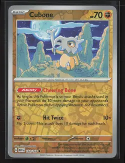 Cubone Common SV: Scarlet & Violet 151 104/165 NM Pokemon Card Reverse Holo - Image 1
