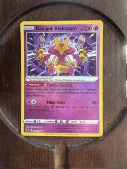 Pokemon Alakazam TCG Card Radiant Rare Holo 059/195 - Image 1