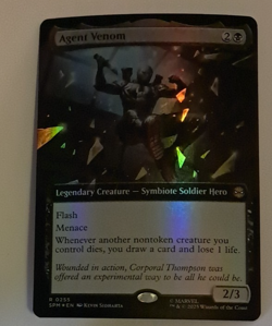Agent Venom Extended Art Foil NM/M Spiderman MTG MAGIC THE GATHERING - Image 1