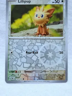 Lillipup 170/197 Obsidian Flames Reverse Holo Pokemon TCG - Image 2