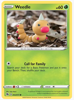 Weedle (2) Champion's Path (CHP) Pokemon TCG PLAYSET (x4) NM - Image 1