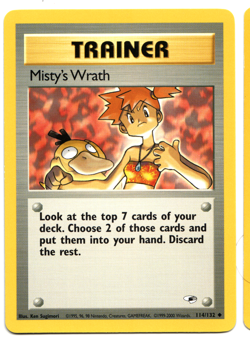 Misty's Wrath 114/132 Near Mint Gym Heroes Trainer Vintage Pokemon TCG NM - Image 1