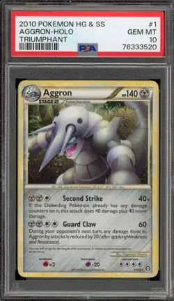 Pokemon Aggron Triumphant Holo Rare #1 PSA 10 Gem Mint - Image 1