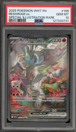 Pokemon Reshiram ex White Flare Special Illustration Rare #166 PSA 10 Gem Mint - Image 1