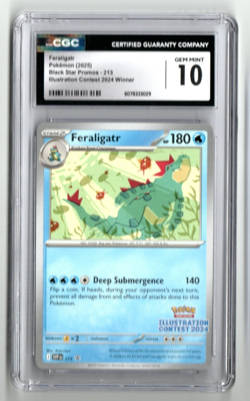 FERALIGATR Pokemon 2025 Black Star Promos-213 Illustration Contest Winner CGC 10 - Image 1