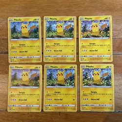 Pikachu Holo 7/15 McDonald's Promo Pokemon Card Bundle 6X CARDS - Image 1