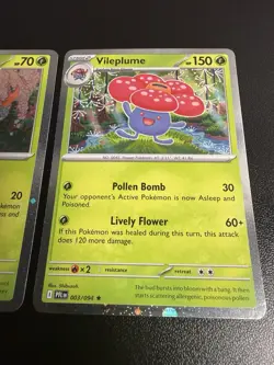 Oddish Gloom Vileplume Cosmos Holo Set Phantasmal Flames Pokemon Master Promo - Image 5