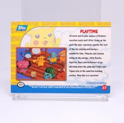 Pokemon Topps "Playtime" Pikachu's Vacation 57 Blue Logo - Image 2