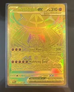 Gold Mega Zygarde EX Mega Hyper Rare 124/88 Pokemon Perfect Order NM - Image 1