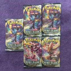 Pokemon Booster Pack Rebel Clash 5 Pack's - Image 1