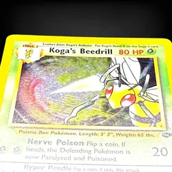 Koga's Beedrill 9/132 Gym Challenge Holo Rare Pokemon TCG Vintage WoTC LP - Image 2