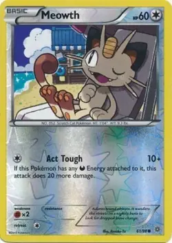 Meowth 61/98 Ancient Origins Reverse Holo Near Mint Pokemon DNA GAMES - Image 1