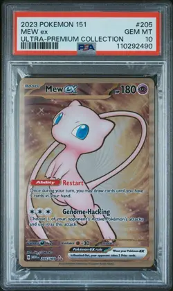2023 Pokemon Mew ex Full Art Ultra Rare 151 UPC Metal Promo Card 205/165 PSA 10 - Image 1