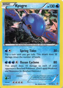 Pokemon - Kyogre - 53/160 (Cracked Ice Holo) #053/160 - Deck Exclusives Holo - Image 1
