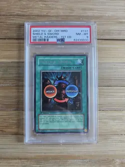 PSA 8 Shield & Sword 1st Edition MRD-131 Rare Yu-Gi-Oh! Metal Raiders 2002 Mint - Image 1