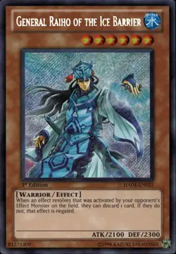 General Raiho of the Ice Barrier NA 1st Ed Secret Rare HA04-EN025 Yu-Gi-Oh! - Image 1