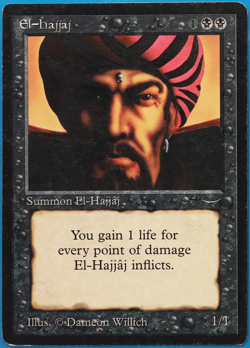El-Hajjaj Arabian Nights PLD Black Rare MAGIC MTG CARD (ID# 497550) ABUGames - Image 1