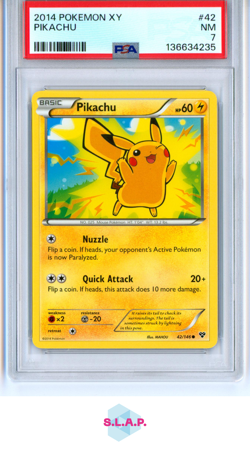 PIKACHU POKEMON XY 2014 42 PSA 7 - Image 1
