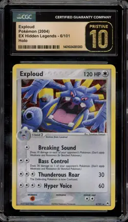 Pokemon Exploud EX Hidden Legends Holo Rare #6 CGC 10 Pristine - Image 1