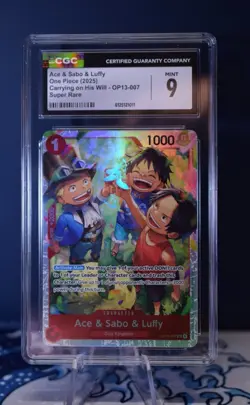 Ace Sabo Luffy OP13-007 CGC 9 Super Rare Carrying On His Will - Image 1