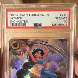 2025 Disney Lorcana EN 9 JASMINE FEARLESS PRINCESS ENCHANTED PSA 10 #240 - Image 3