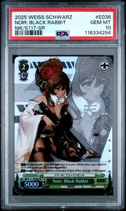2025 Weiss Schwarz Nikke Noir Black Rabbit SR E038 PSA 10 Gem Mint - Image 1
