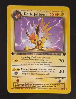 Dark Jolteon 38/82 - 1st Edition Non Holo Pokemon Card - Image 1