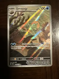 Pokemon TCG Omanyte Scarlet Violet-151 Holo Illustration Rare Card 180/165 - Image 1
