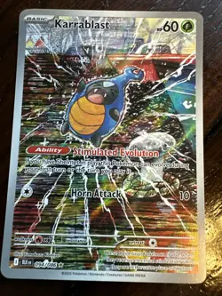 Karrablast 094/086 Pokemon Black Bolt Illustration Rare Near Mint Card NM - Image 1