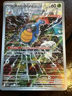 Karrablast 094/086 Pokemon Black Bolt Illustration Rare Near Mint Card NM - Image 2