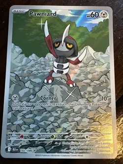 Pokemon Black Bolt Pawniard Illustration Art Rare Card 142/086 Mint Condition - Image 2