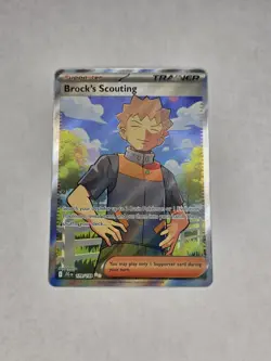 Pokemon TCG Brock’s Scouting Trainer 179/159 Journey Together Ultra Rare NM Card - Image 1