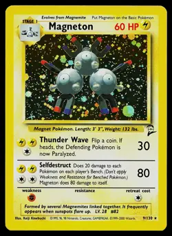 Pokemon Card - Magneton Base Set 2 9/130 Holo Rare - Image 1
