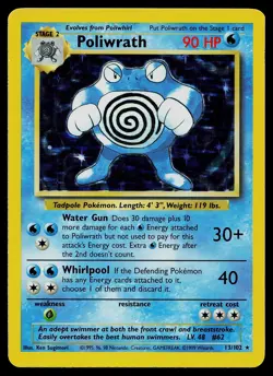 Pokemon Card - Poliwrath Base Set 13/102 Holo Rare - Image 1