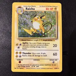 Pokemon Cards: Base Set Rare Holo: Raichu 14/102 - Image 1