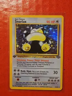 Pokemon Snorlax Jungle 1st Edition Holo Rare 90 HP Basic 11/64 1999 Card MINT 10 - Image 1