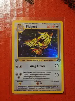 Pokemon Pidgeot Jungle 1st Edition Holo Rare 80 HP Stage 2 08/64 Card MINT COND - Image 1