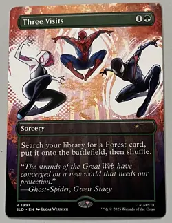 MTG Secret Lair Drop Three Visits Sorcery RARE REGULAR #1991 - Image 1