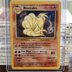 Pokemon TCG Base Set Holo Unlimited Rare Card 12/102 Ninetails - Image 1